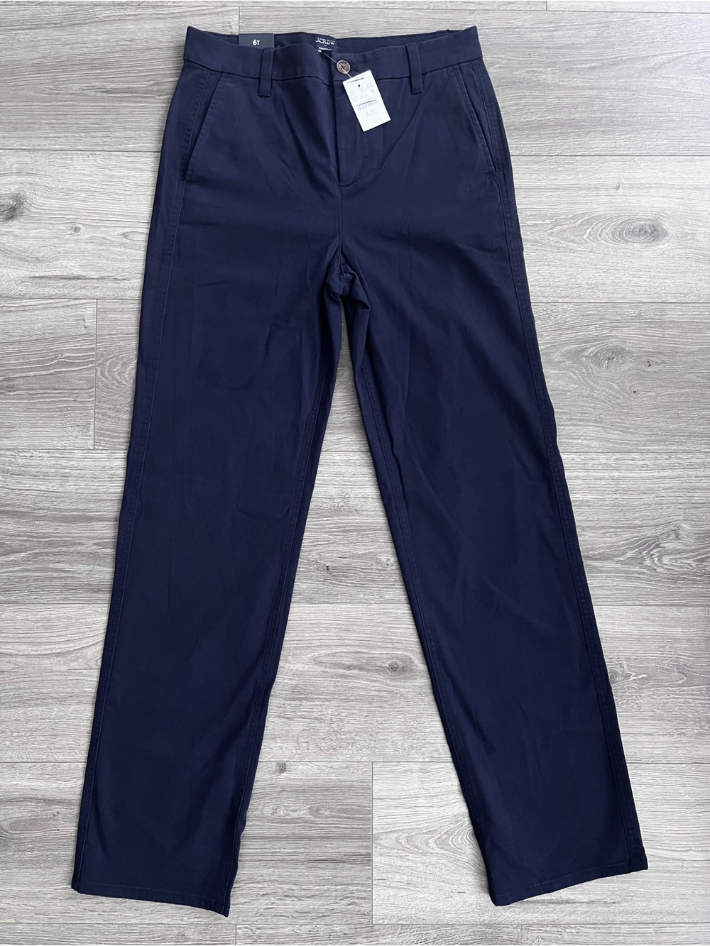 J.CREW Everyday Chino Pants Size 6 Tall Navy Blue Straight Leg Preppy Minimalist
